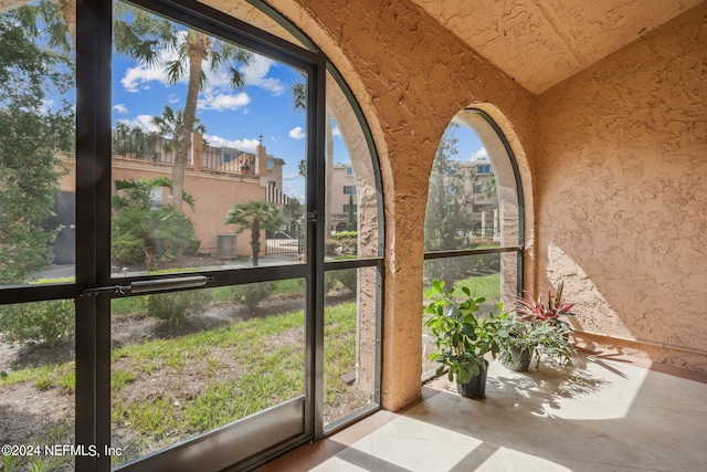 view of unfurnished sunroom