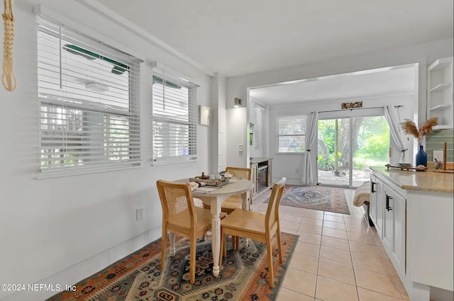 view of tiled dining area