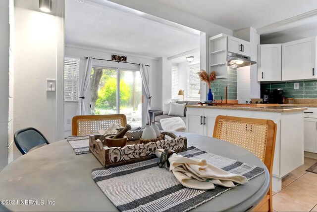 view of tiled dining area