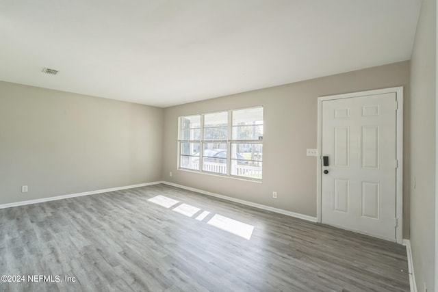 foyer entrance featuring wood-type flooring