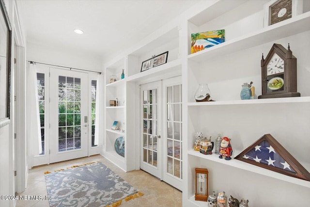 doorway featuring french doors