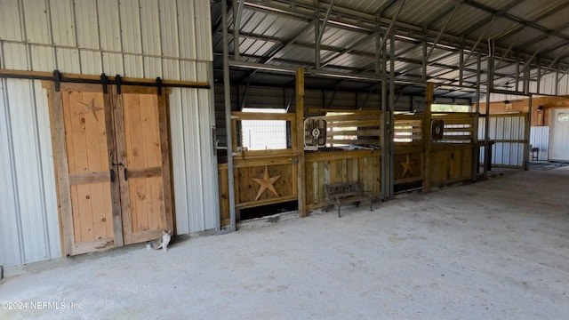 view of horse barn