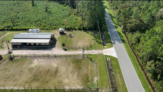 drone / aerial view with a rural view