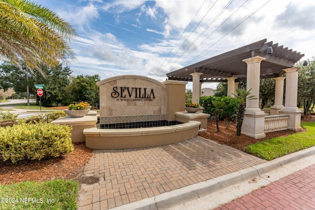 view of community sign