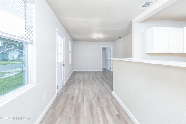 hallway featuring light hardwood / wood-style floors and a healthy amount of sunlight