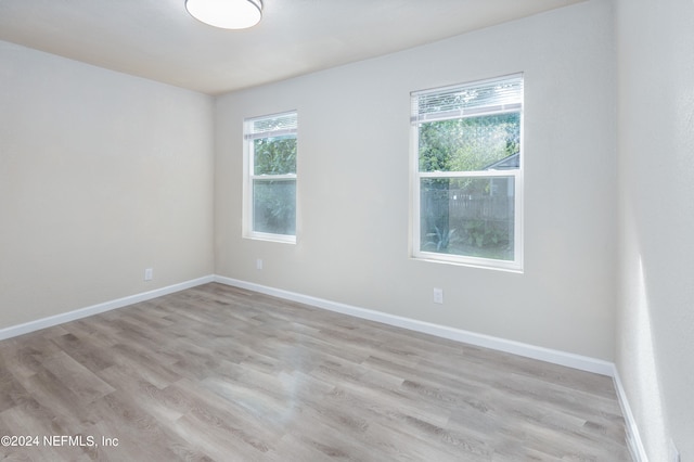 empty room featuring light hardwood / wood-style flooring