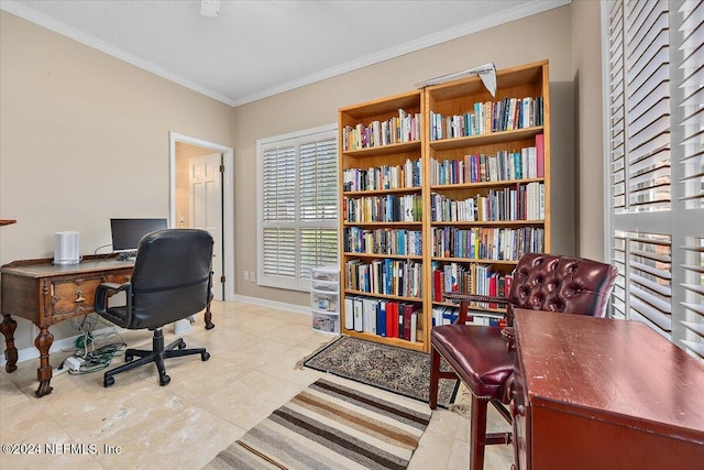 office with crown molding