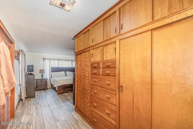 bedroom featuring light wood-type flooring