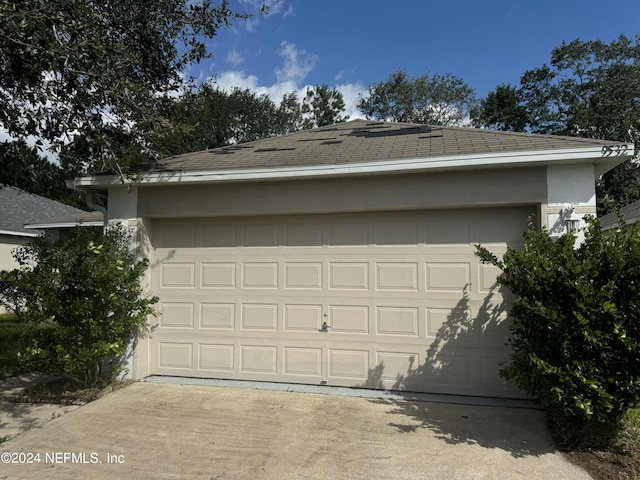 view of garage