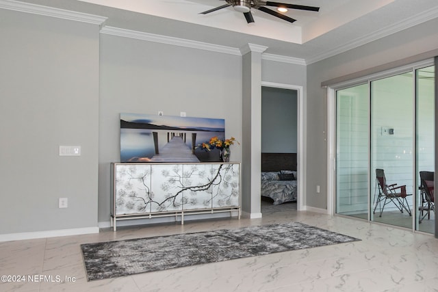 bedroom featuring crown molding