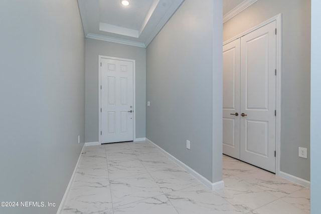 interior space featuring ornamental molding