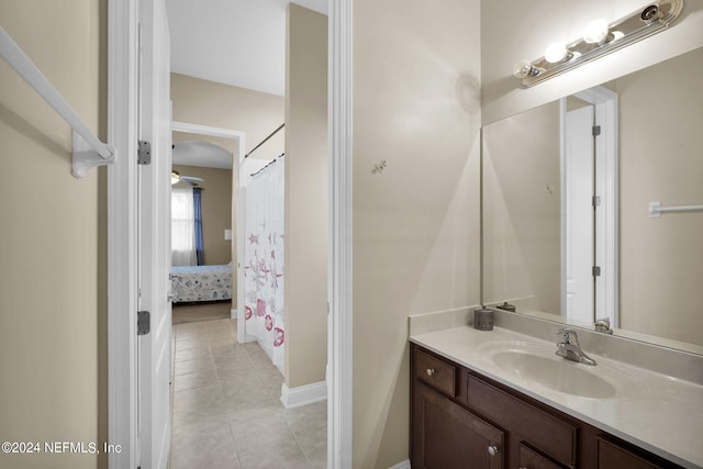 bathroom featuring vanity and tile patterned flooring