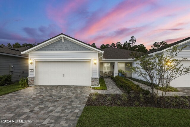 view of front of house with a garage