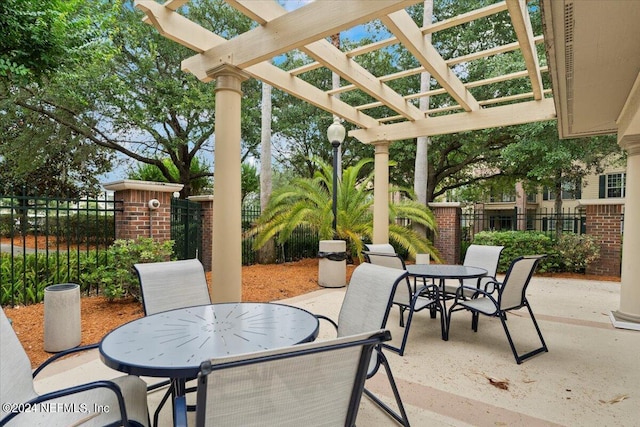 view of patio with a pergola