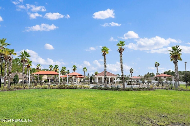 view of home's community featuring a lawn