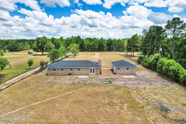 bird's eye view with a rural view