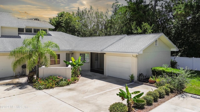 view of front facade with a garage