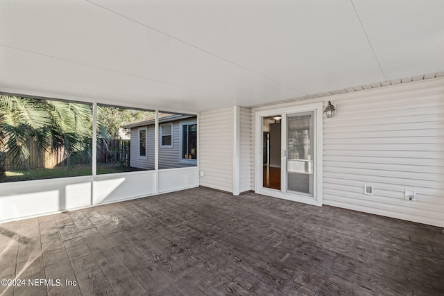 view of unfurnished sunroom