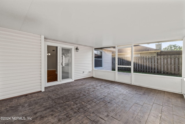 view of unfurnished sunroom