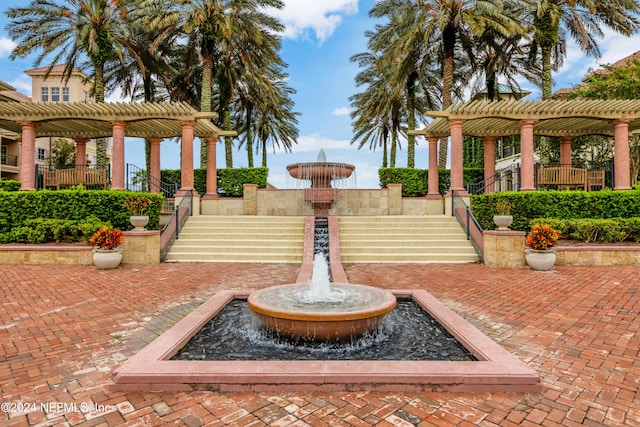 view of property's community featuring a pergola