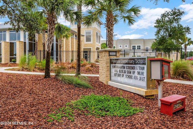 view of community sign