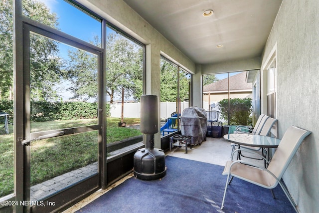 view of sunroom