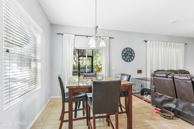 view of tiled dining room