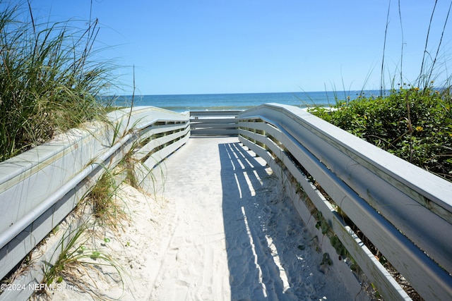 exterior space featuring a water view