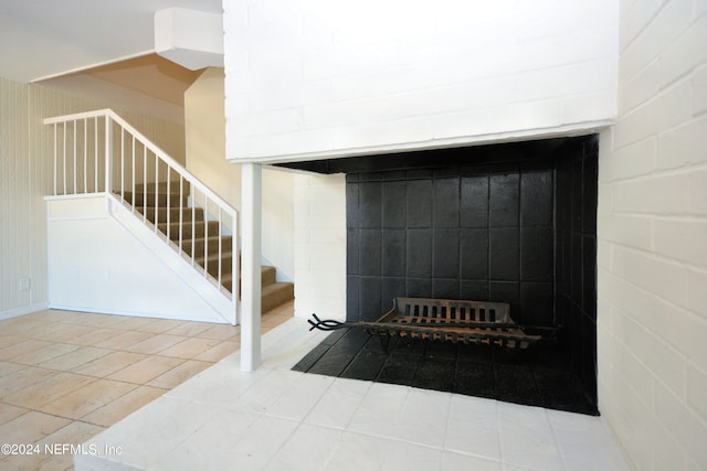 room details with tile patterned floors