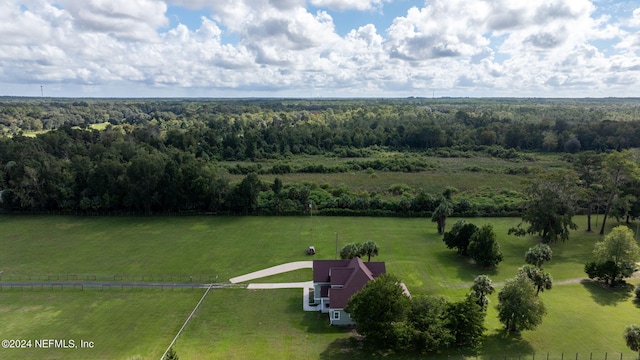 drone / aerial view with a rural view