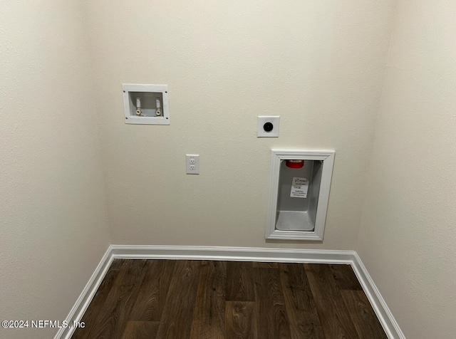 washroom with washer hookup, hardwood / wood-style floors, and hookup for an electric dryer