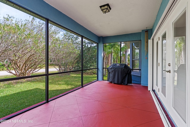 view of unfurnished sunroom