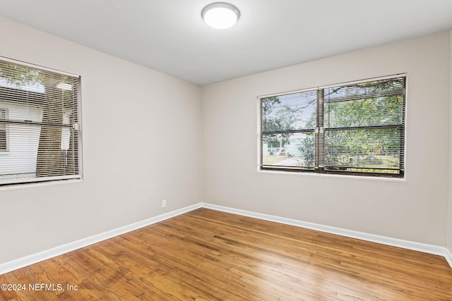 empty room featuring light wood-type flooring