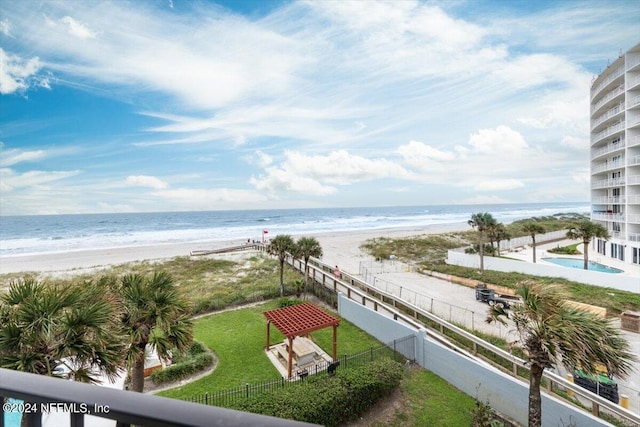 property view of water with a view of the beach