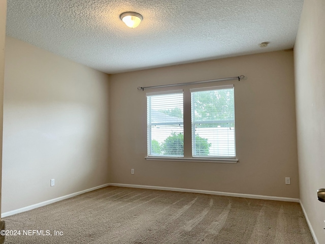 empty room featuring carpet flooring and a textured ceiling