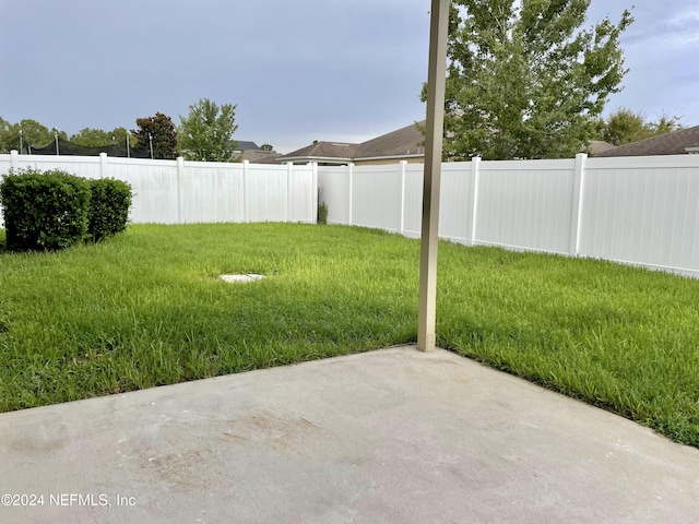 view of yard with a patio area