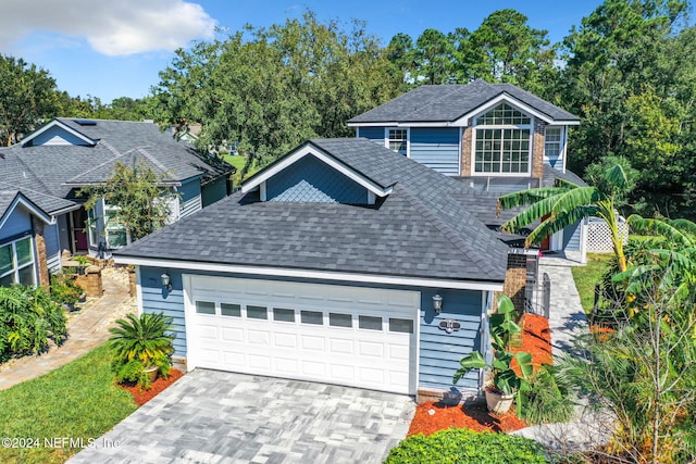 view of front facade featuring a garage