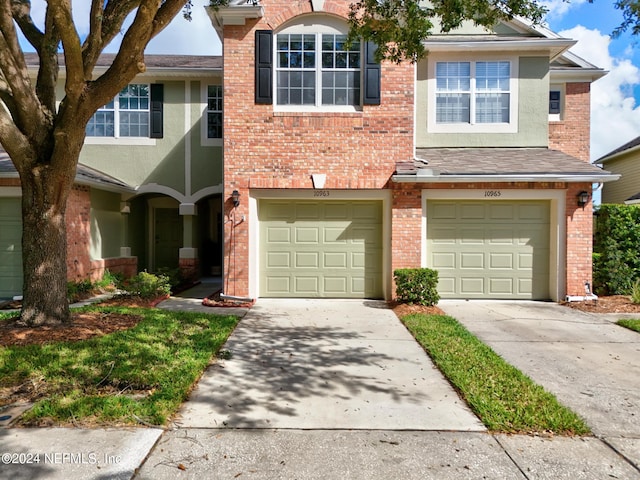 view of property with a garage