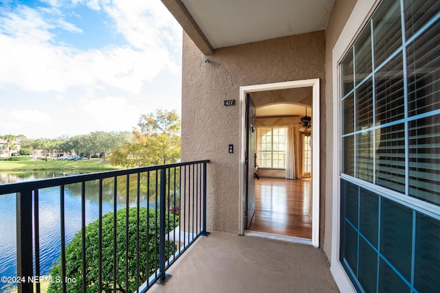 balcony with a water view