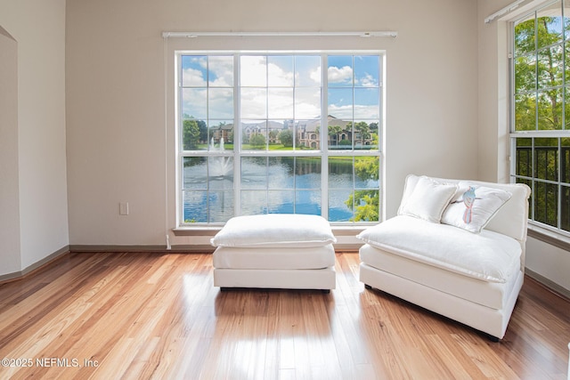 10961 Burnt Mill Rd Unit 421, Jacksonville, FL 32256 - living area featuring light wood-type flooring and a water view