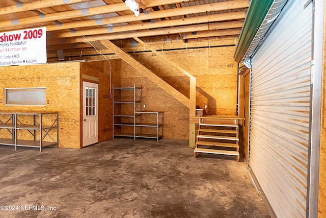 view of unfinished attic