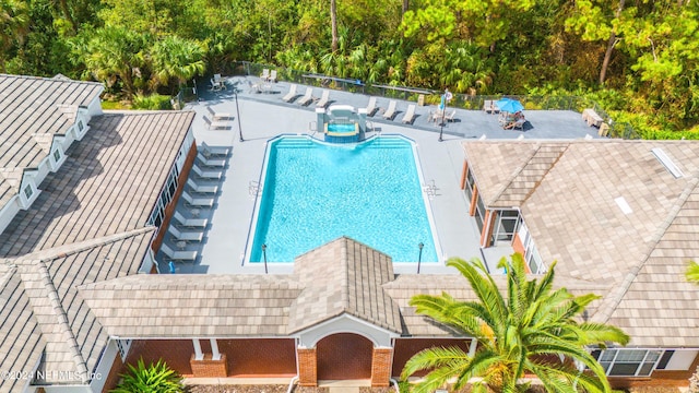 view of pool featuring a patio area