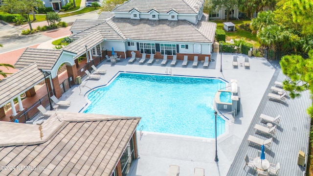 view of pool with a patio area