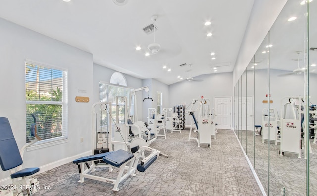 gym with carpet floors