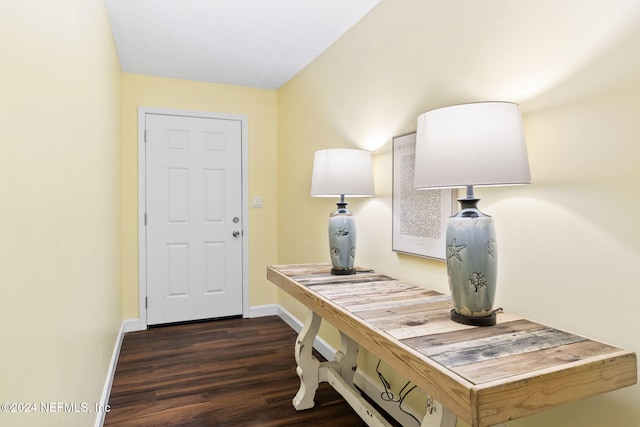 interior space featuring dark hardwood / wood-style flooring