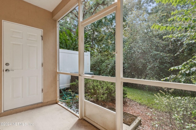 view of unfurnished sunroom