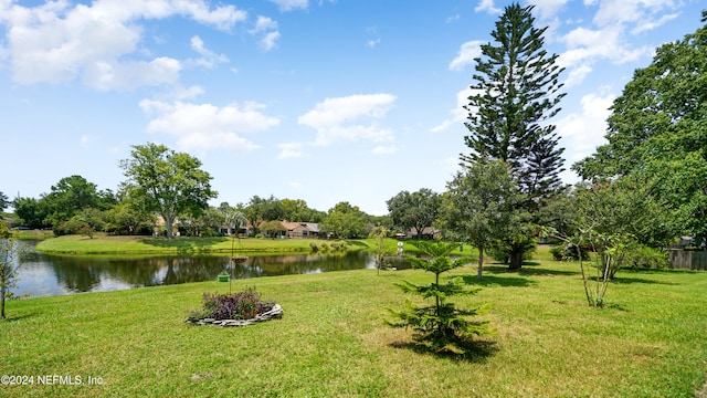 view of yard featuring a water view