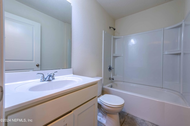 full bathroom featuring vanity, toilet, and shower / bathtub combination