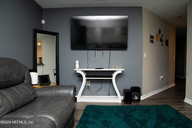 living room featuring dark hardwood / wood-style flooring