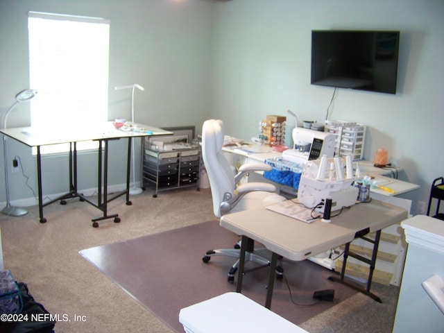 view of carpeted office